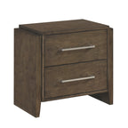 Transitional Dark Walnut Finish Two Drawers Nightstand 1pc Wooden Bedroom Furniture Solid Rubberwood