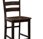 Transitional Style Espresso Finish 5pc Dining Table Set 1x Square Counter Height Dining Table 4x Slat Back Chairs Dining Room Dining Table Set