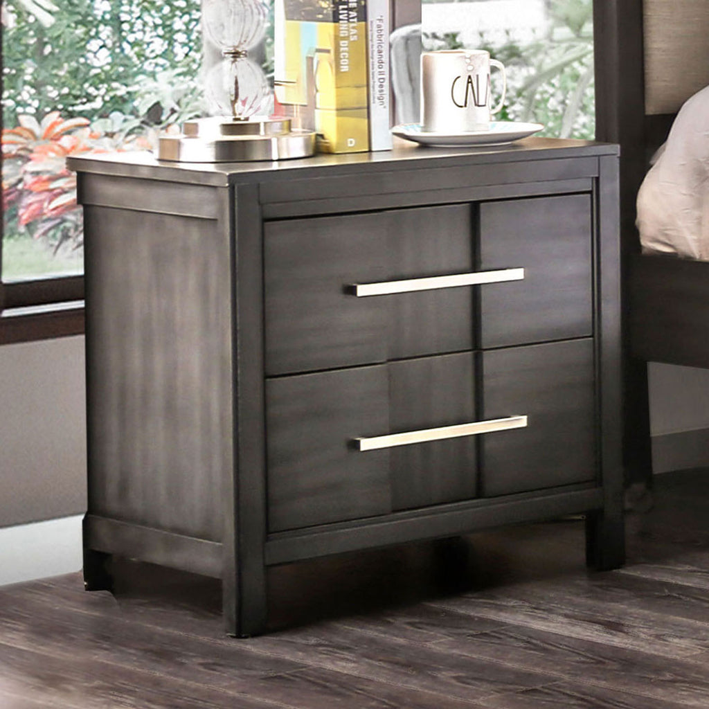 Beautiful 1pc Nightstand Transitional Style Gray Bedside Table Bedroom Furniture