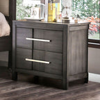 Beautiful 1pc Nightstand Transitional Style Gray Bedside Table Bedroom Furniture