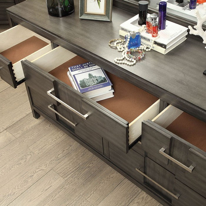 Beautiful 1pc Nightstand Transitional Style Gray Bedside Table Bedroom Furniture