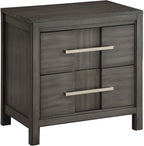 Beautiful 1pc Nightstand Transitional Style Gray Bedside Table Bedroom Furniture