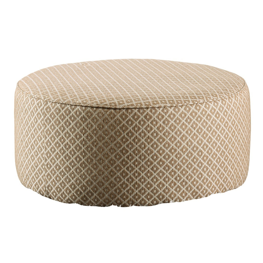 Transitional Style Upholstery Ottoman With Welt Trim Gold & Gray Finish