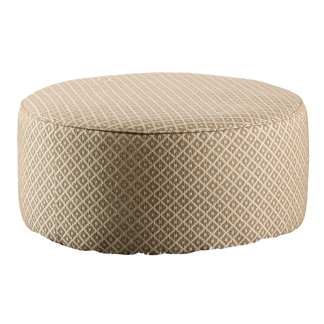 Transitional Style Upholstery Ottoman With Welt Trim Gold & Gray Finish