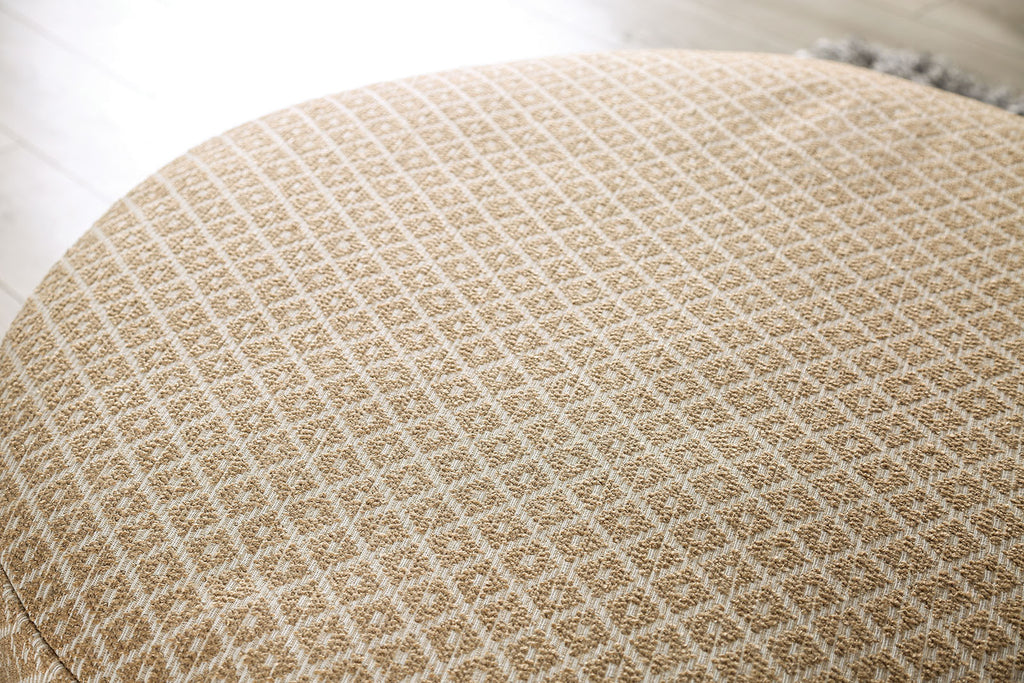 Transitional Style Upholstery Ottoman With Welt Trim Gold & Gray Finish