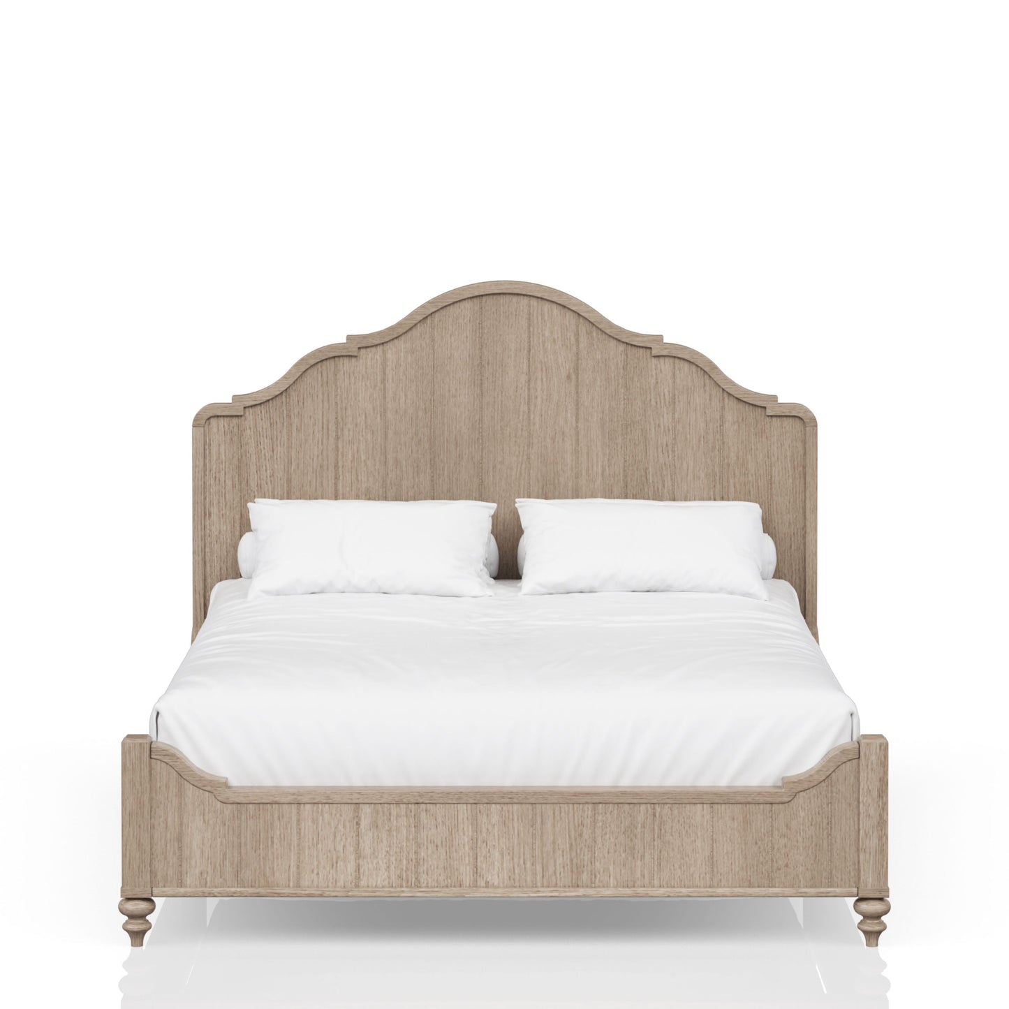Queen Panel Bed in Sand Finish With Transitional Casual Design