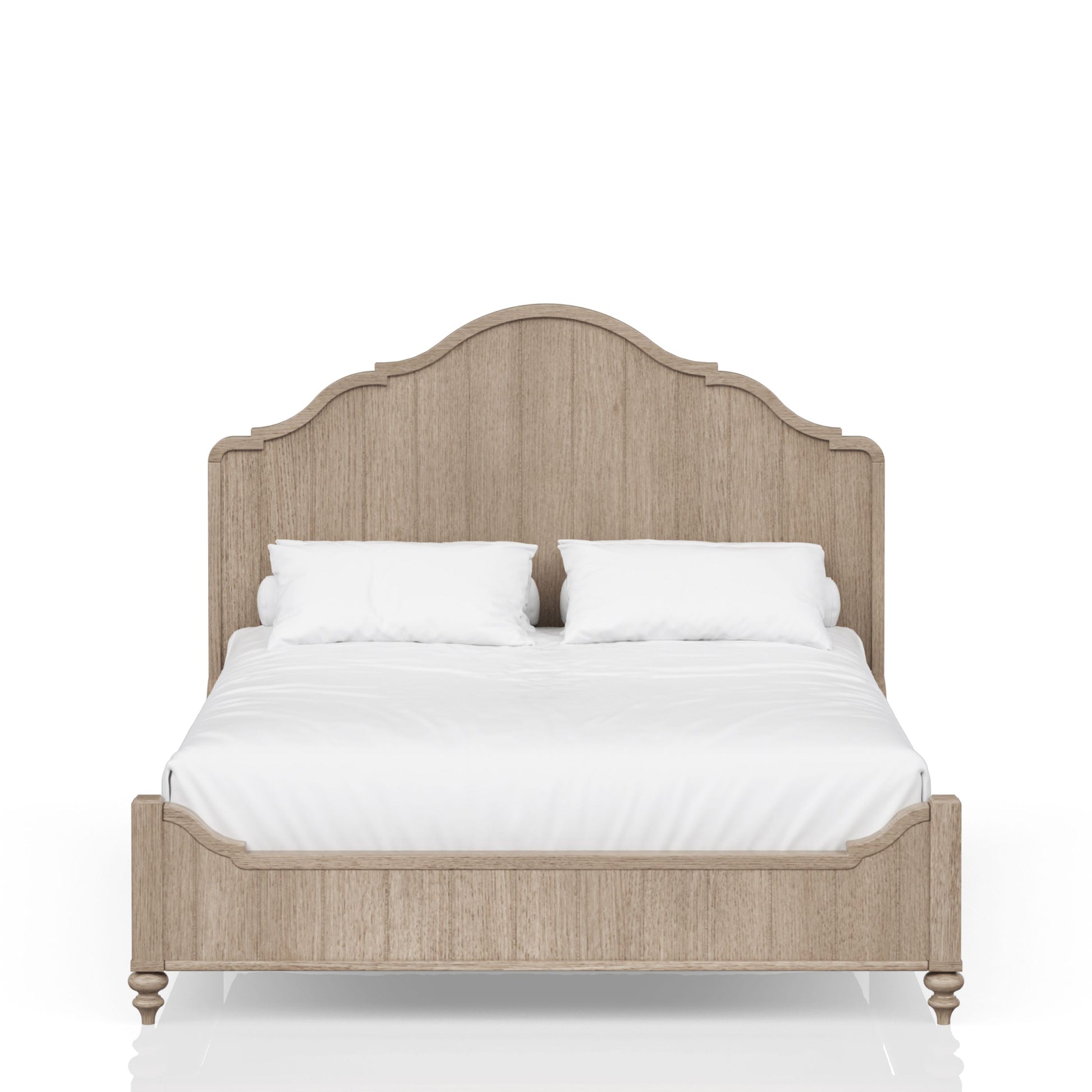 Queen Panel Bed in Sand Finish With Transitional Casual Design