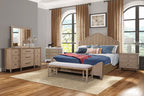 Queen Panel Bed in Sand Finish With Transitional Casual Design