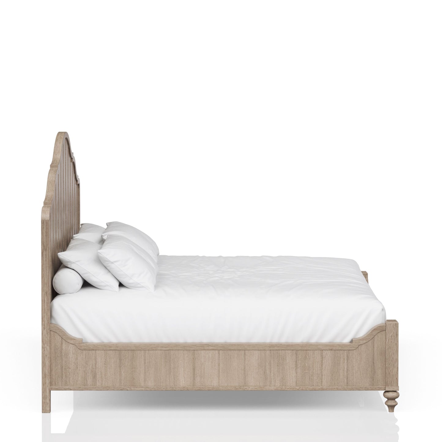Queen Panel Bed in Sand Finish With Transitional Casual Design