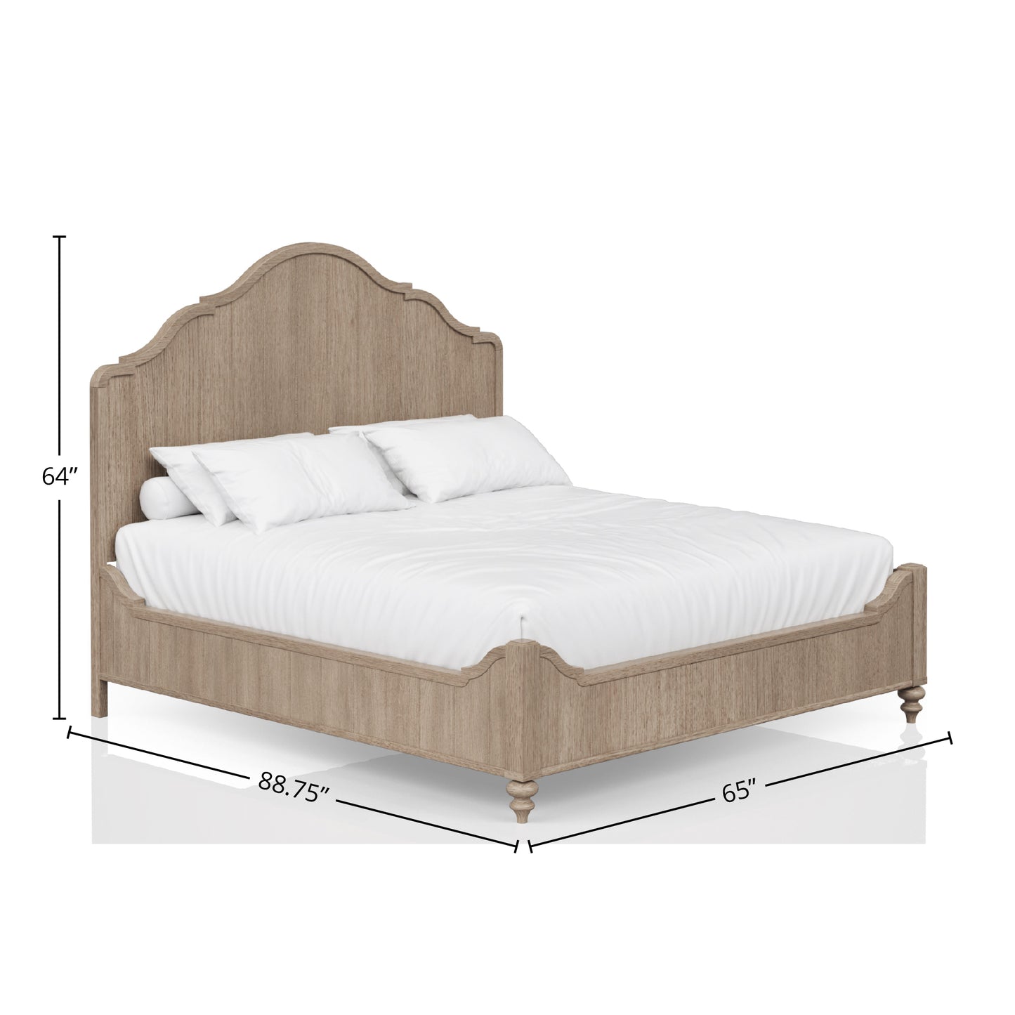 Queen Panel Bed in Sand Finish With Transitional Casual Design
