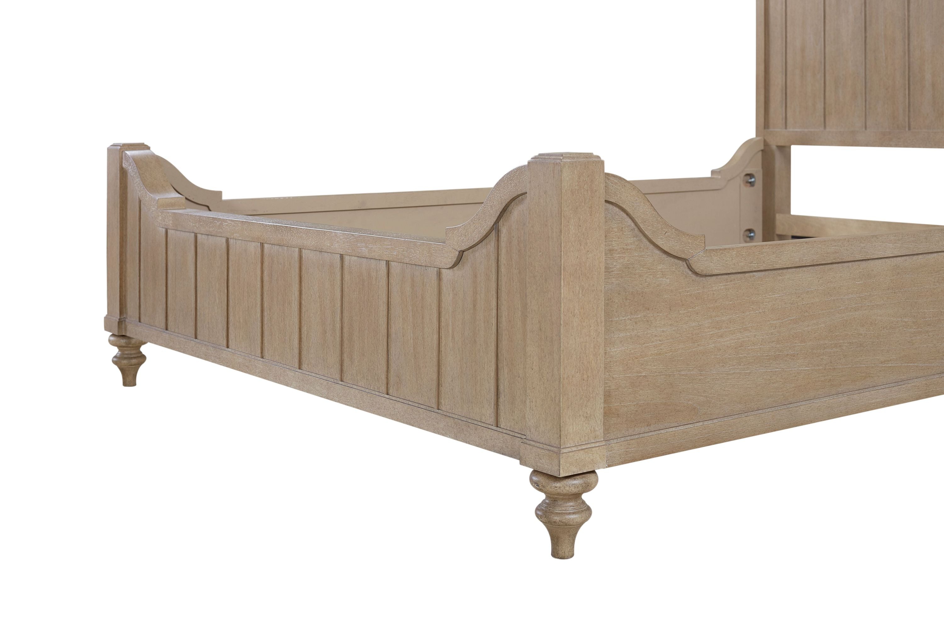 Queen Panel Bed in Sand Finish With Transitional Casual Design