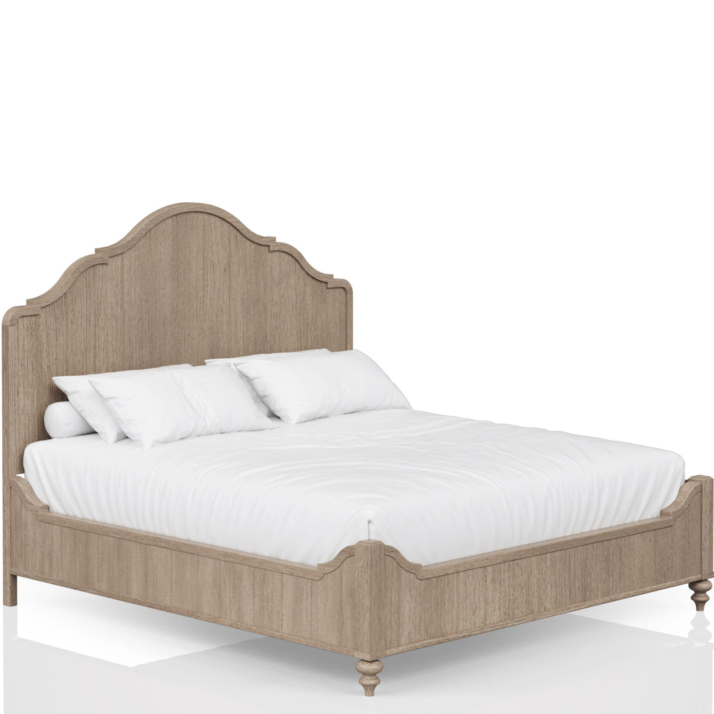 Queen Panel Bed in Sand Finish With Transitional Casual Design