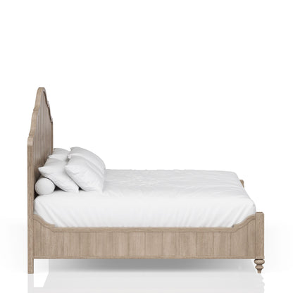 Queen Panel Bed in Sand Finish With Transitional Casual Design