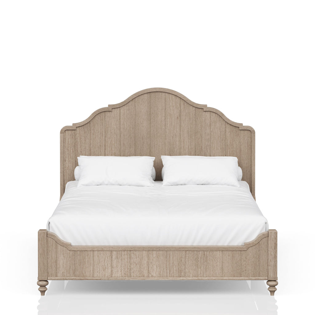 Queen Panel Bed in Sand Finish With Transitional Casual Design