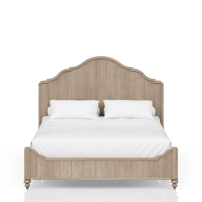 Queen Panel Bed in Sand Finish With Transitional Casual Design