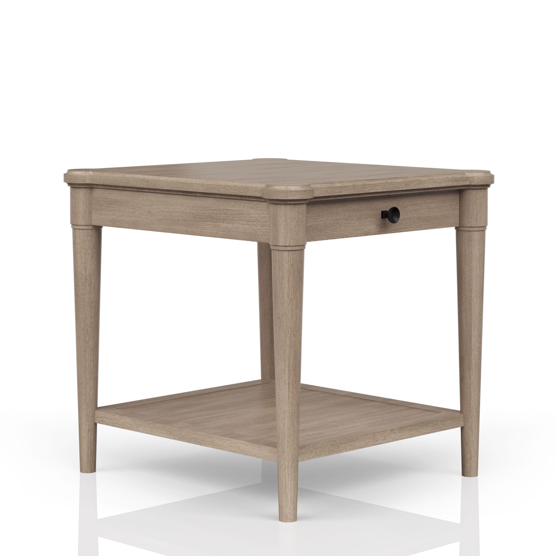 Sand Finished End Table With Storage Drawer