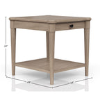 Transitional Solid Wood Sand Finish End Table With Drawer.