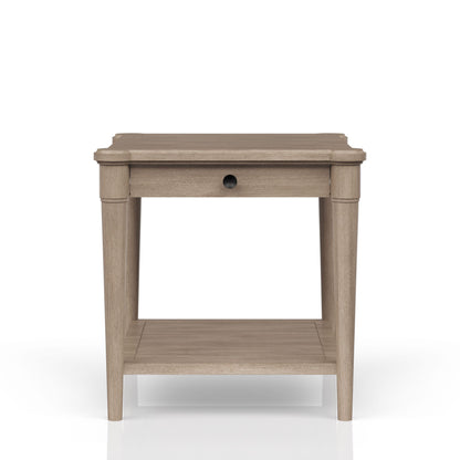 Sand Finished End Table With Storage Drawer