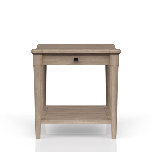 Sand Finished End Table With Storage Drawer