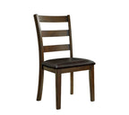 Transitional Style 5pc Dining Table Set 1x Dining Table 4x Chairs Padded seat Wooden Top Table Walnut And Dark Brown Finish Dining Table Set