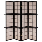 Tan and Cappuccino 4-Panel Folding Screen