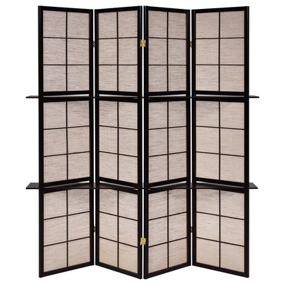 Tan and Cappuccino 4-Panel Folding Screen