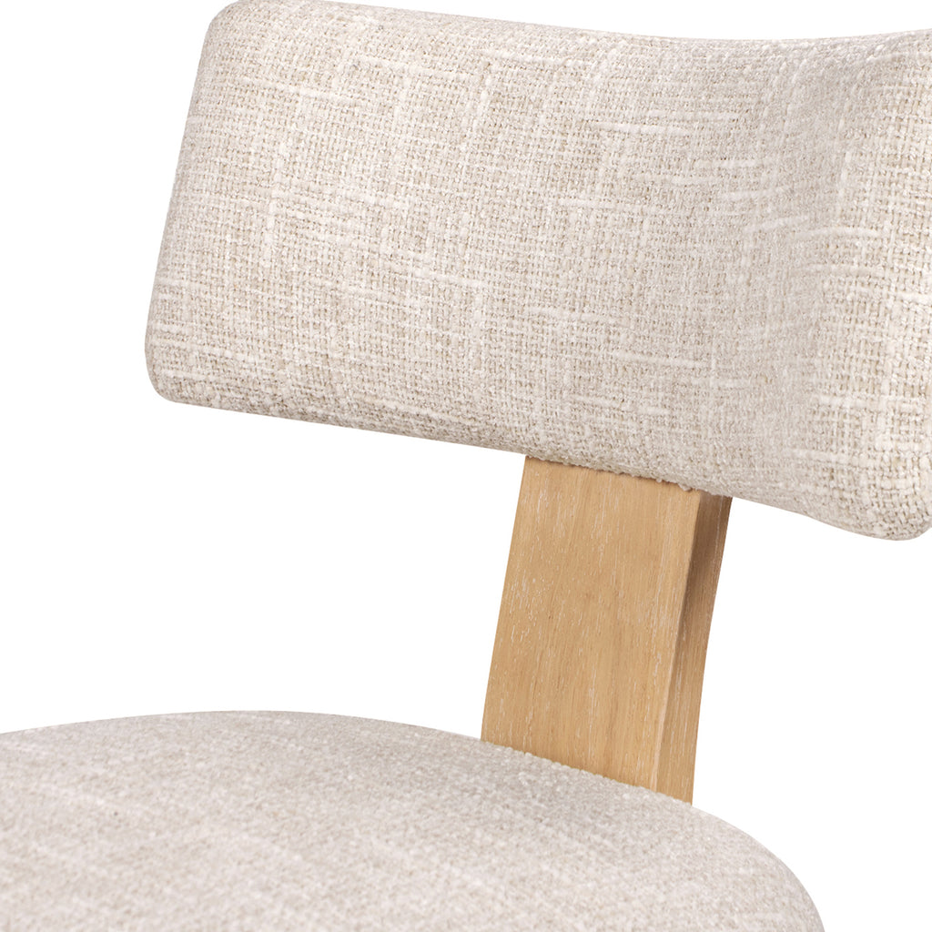Louise Split Back Upholstered Dining Side Chair, Set of 2, Travertine Beige Chenille