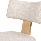 Louise Split Back Upholstered Dining Side Chair, Set of 2, Travertine Beige Chenille