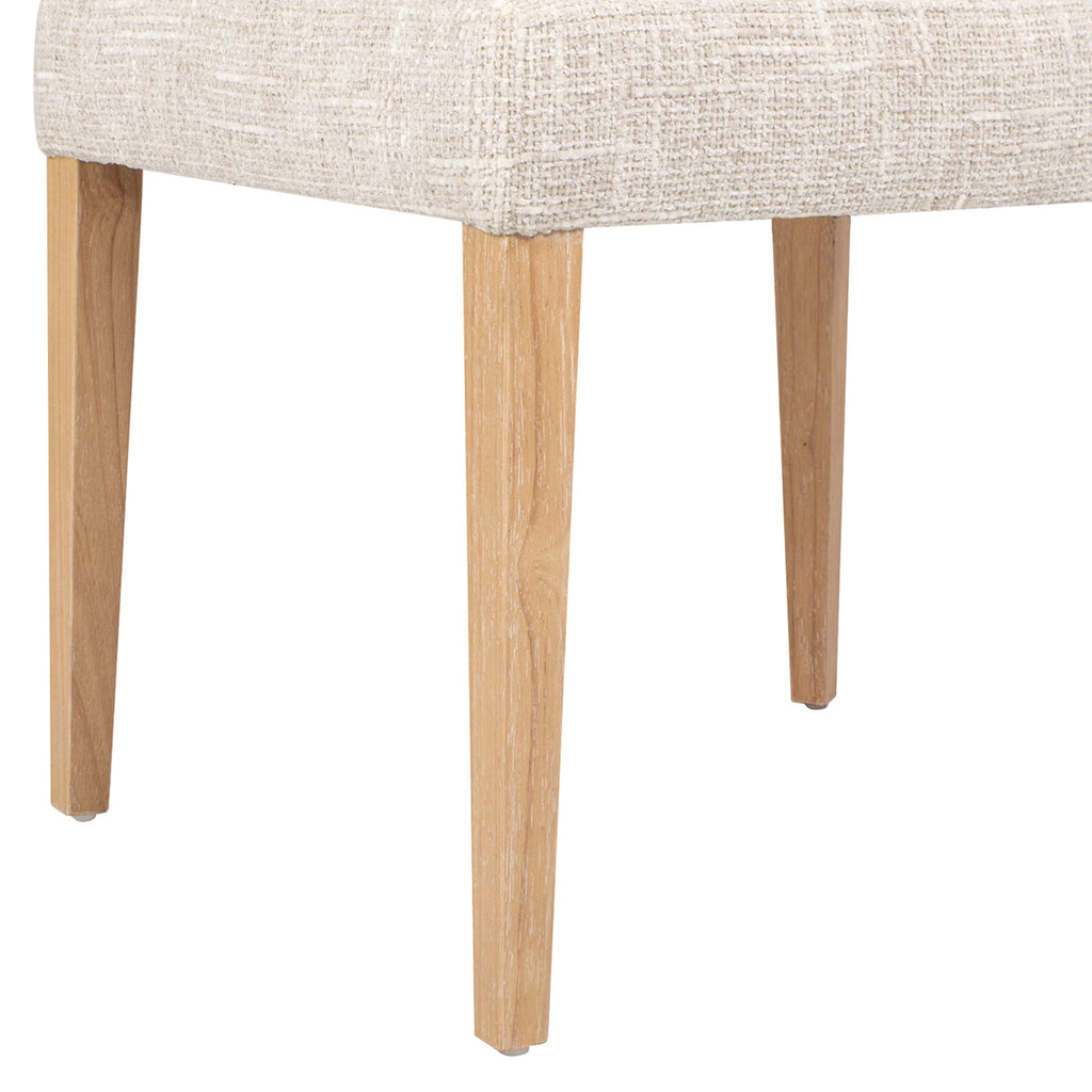 Louise Split Back Upholstered Dining Side Chair, Set of 2, Travertine Beige Chenille