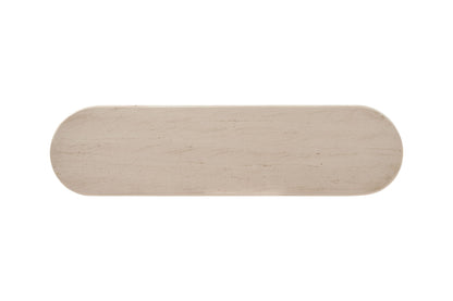 Stone Top Rope Woven Curved Sideboard Cabinet