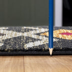 Tribes GC_YLS4004 Black 7 ft. 10 in. x 10 ft. 3 in. Southwest Area Rug - Groovy Boardz