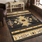 Tribes GC_YLS4004 Black 7 ft. 10 in. x 10 ft. 3 in. Southwest Area Rug - Groovy Boardz