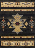 Tribes GC_YLS4004 Black 7 ft. 10 in. x 10 ft. 3 in. Southwest Area Rug - Groovy Boardz