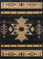 Tribes GC_YLS4004 Black 7 ft. 10 in. x 10 ft. 3 in. Southwest Area Rug - Groovy Boardz