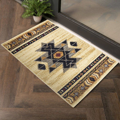 Tribes GC_YLS4006 Cream 7 ft. 10 in. x 10 ft. 3 in. Southwest Area Rug - Groovy Boardz