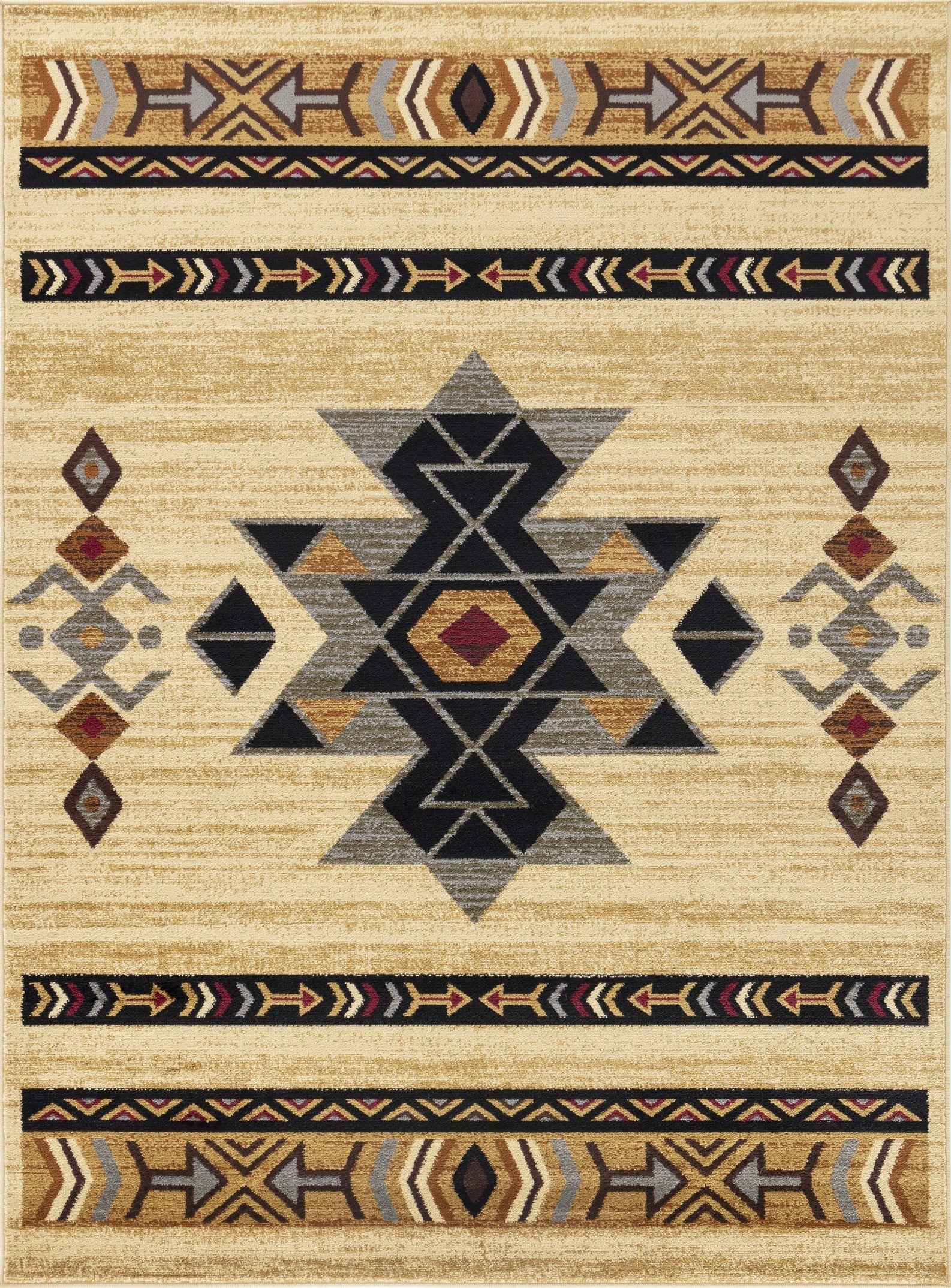 Tribes GC_YLS4006 Cream 7 ft. 10 in. x 10 ft. 3 in. Southwest Area Rug - Groovy Boardz