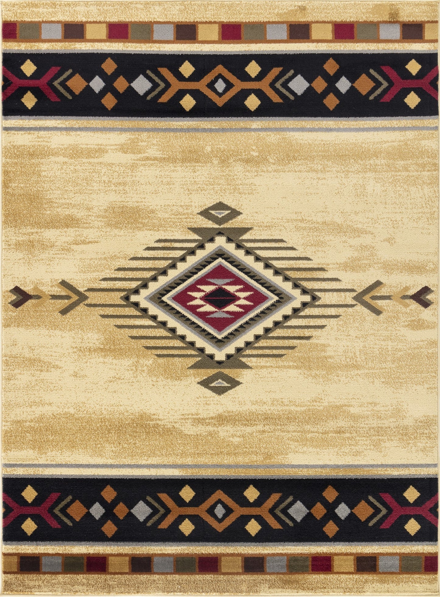 Tribes GC_YLS4003 Cream 7 ft. 10 in. x 10 ft. 3 in. Southwest Area Rug - Groovy Boardz