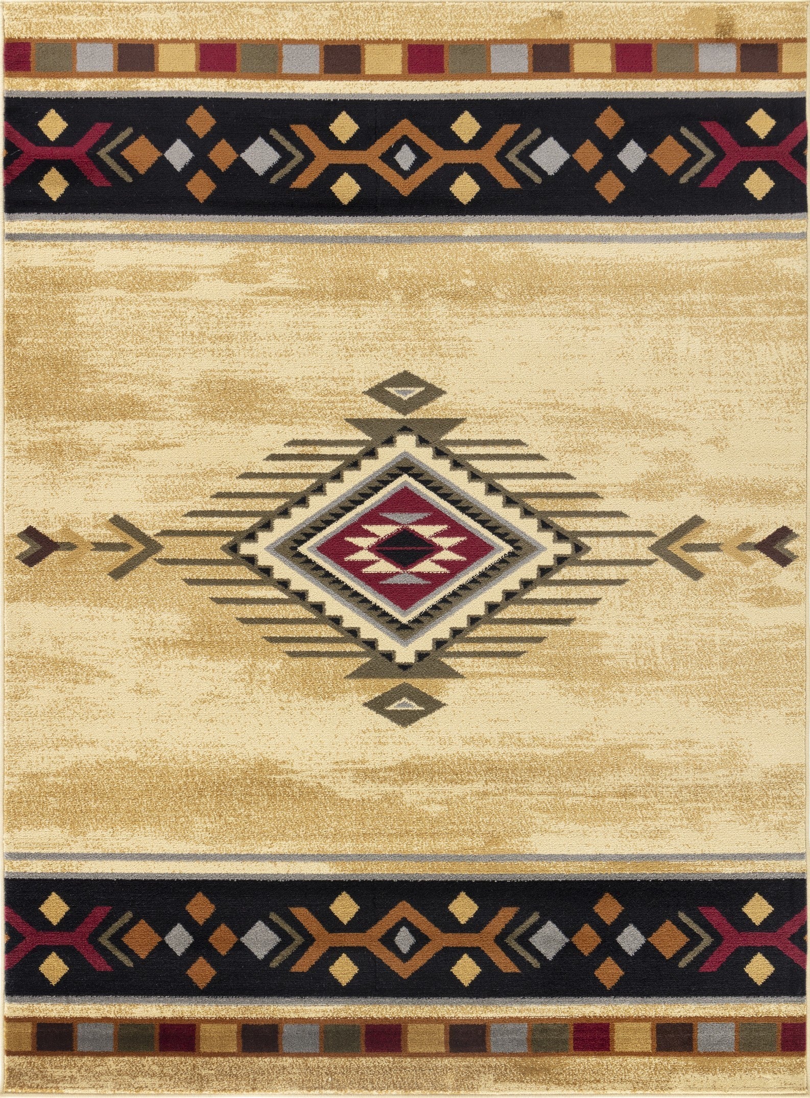 Tribes GC_YLS4003 Cream 7 ft. 10 in. x 10 ft. 3 in. Southwest Area Rug - Groovy Boardz