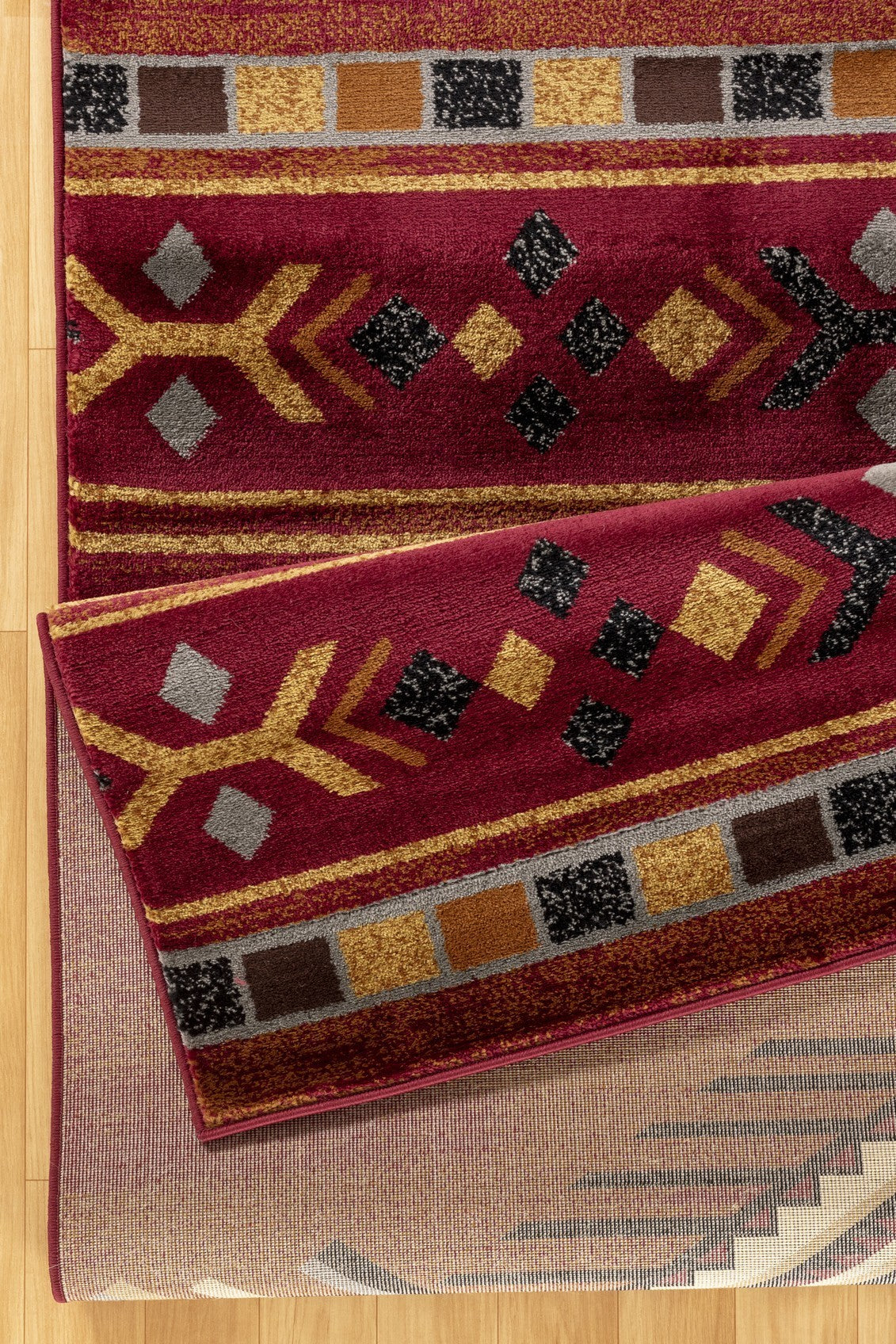 Tribes GC_YLS4002 Red 5 ft. 3 in. x 7 ft. 3 in. Southwest Area Rug - Groovy Boardz