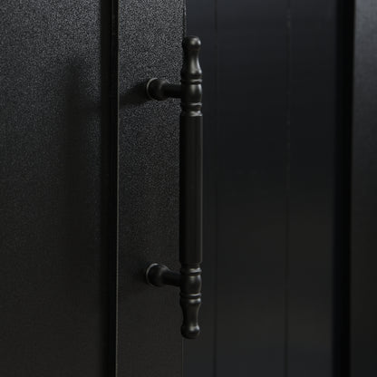 U-Can 79'' Tall Modern Hall Tree with Shoe Storage, 4-in-1 Entryway Bench with 6 Cabinets, 4 Coat Hooks & Adjustable Shelf for Hallway, living room, Black