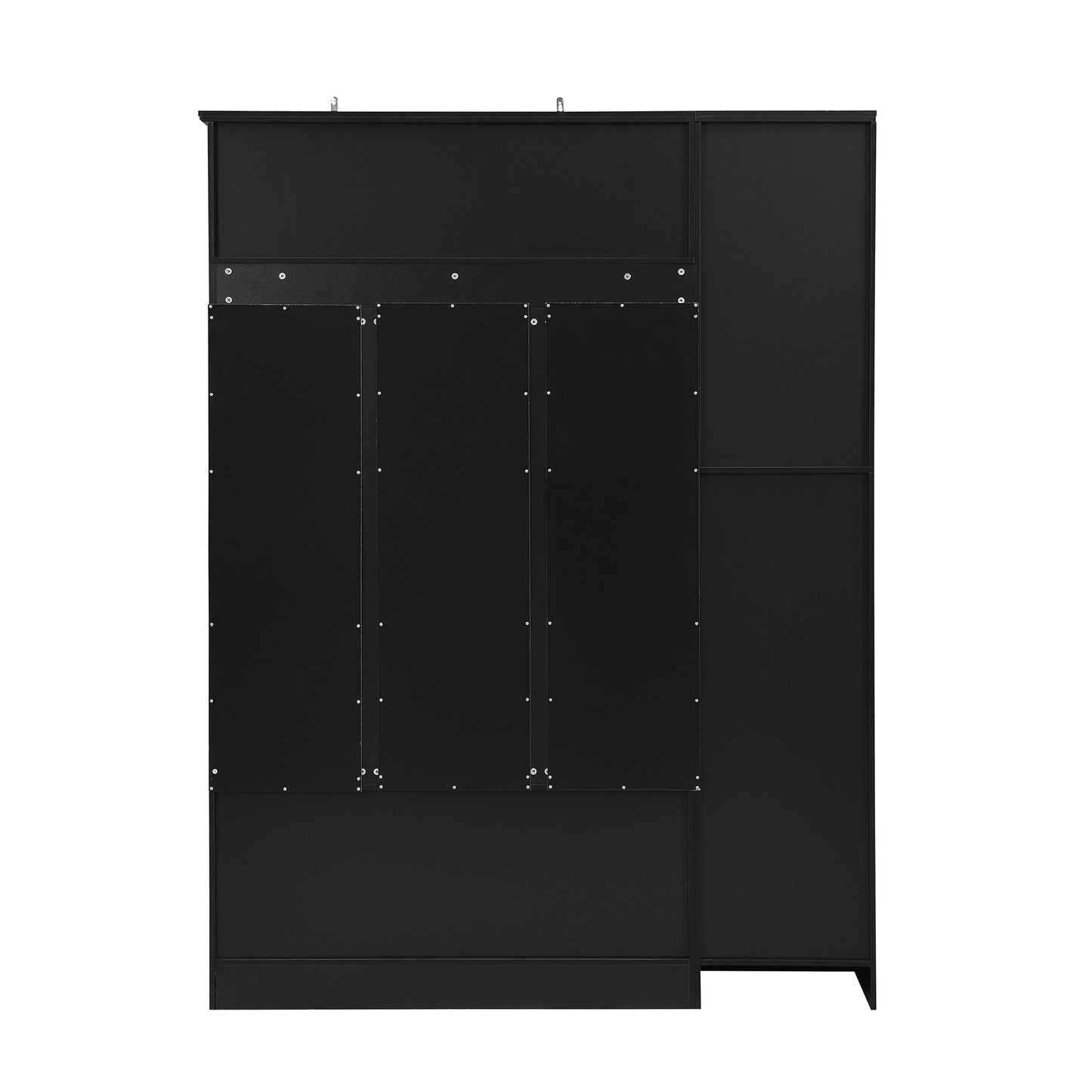 U-Can 79'' Tall Modern Hall Tree with Shoe Storage, 4-in-1 Entryway Bench with 6 Cabinets, 4 Coat Hooks & Adjustable Shelf for Hallway, living room, Black