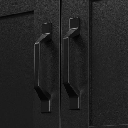 U-Can 79'' Tall Modern Hall Tree with Shoe Storage, 4-in-1 Entryway Bench with 6 Cabinets, 4 Coat Hooks & Adjustable Shelf for Hallway, living room, Black