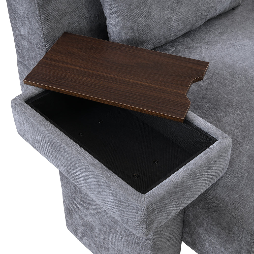 U-Can Modern Oversized Armchair, 48'' Wide Mid-Century Chair with Pillow Upholstered, Sturdy Wood Frame & Soft Cushion for Living Room