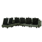 113.5'' Modular Sectiona Corduroy Sofa, Sectional Couches for Living Room U Shaped Sectional Couch with Storage Ottoman, 6 Seats Convertible Sectionals with Chaise