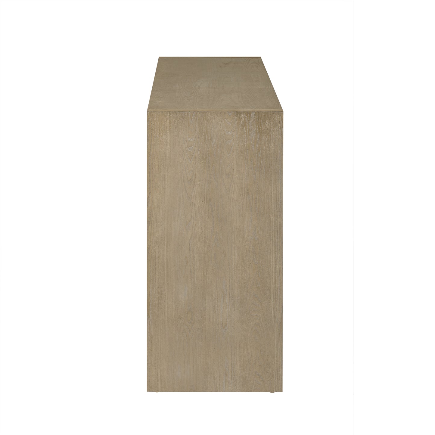 U_Style 60' 3-Door Sideboard with 3 Drawers - Modern Solid Ash Veneer MDF Sideboard, Semi-Open Shelf & Center Semi-Circular Cutout in Back Panel, Large Storage Cabinet for Living Room, Hallway, Dining