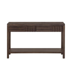 U_STYLE Ash Veneer Modern Style Console Table, Striped Design, Suitable for Entryway, Corridor, Foyer, Living Room, Study