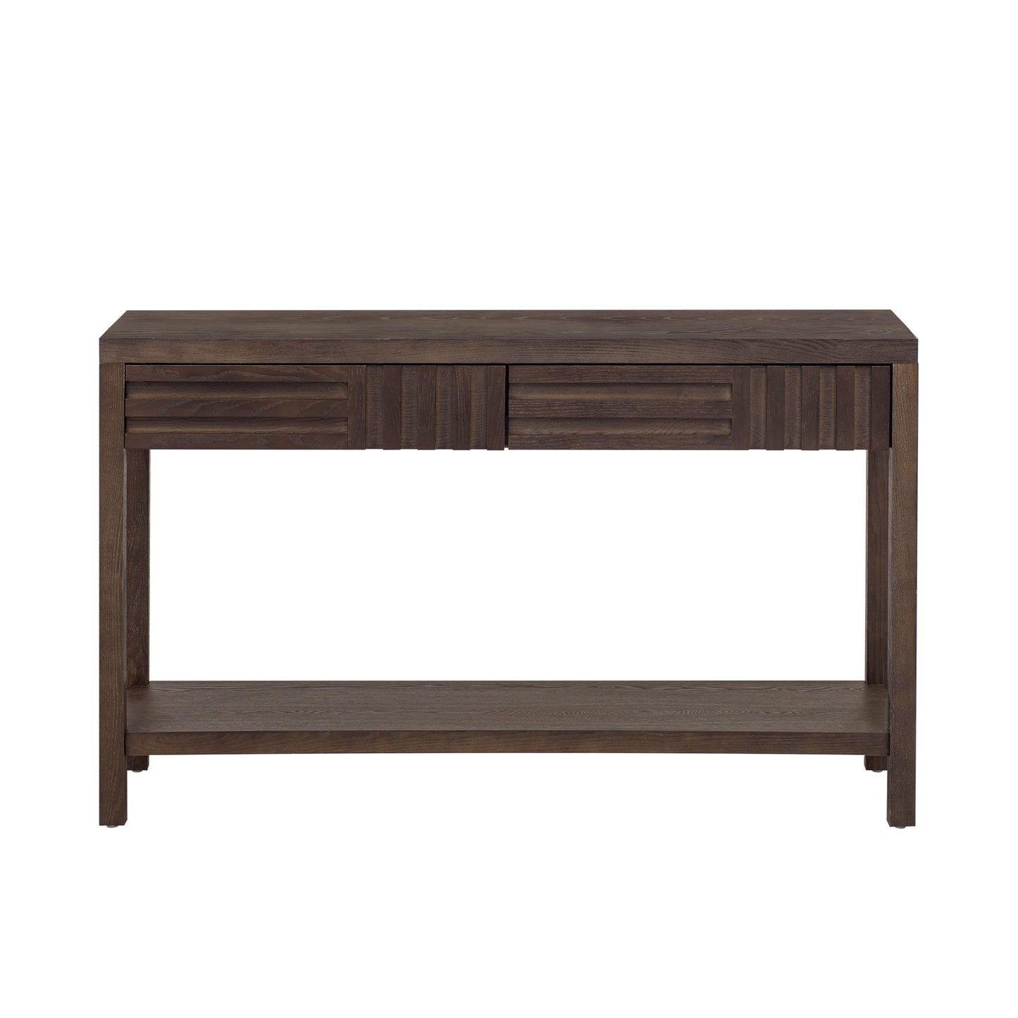 U_STYLE Ash Veneer Modern Style Console Table, Striped Design, Suitable for Entryway, Corridor, Foyer, Living Room, Study