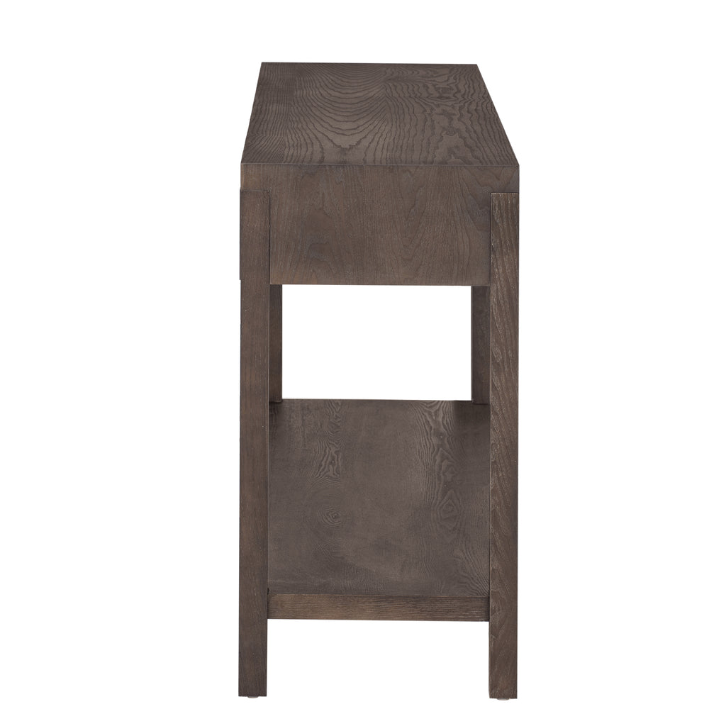 U_STYLE Ash Veneer Modern Style Console Table, Striped Design, Suitable for Entryway, Corridor, Foyer, Living Room, Study