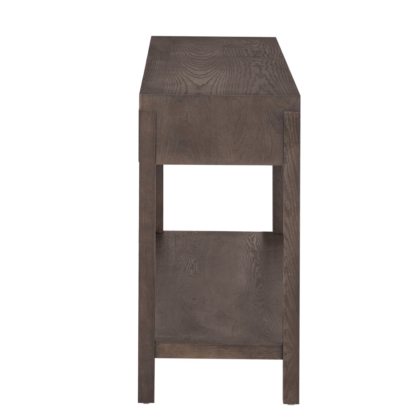 U_STYLE Ash Veneer Modern Style Console Table, Striped Design, Suitable for Entryway, Corridor, Foyer, Living Room, Study