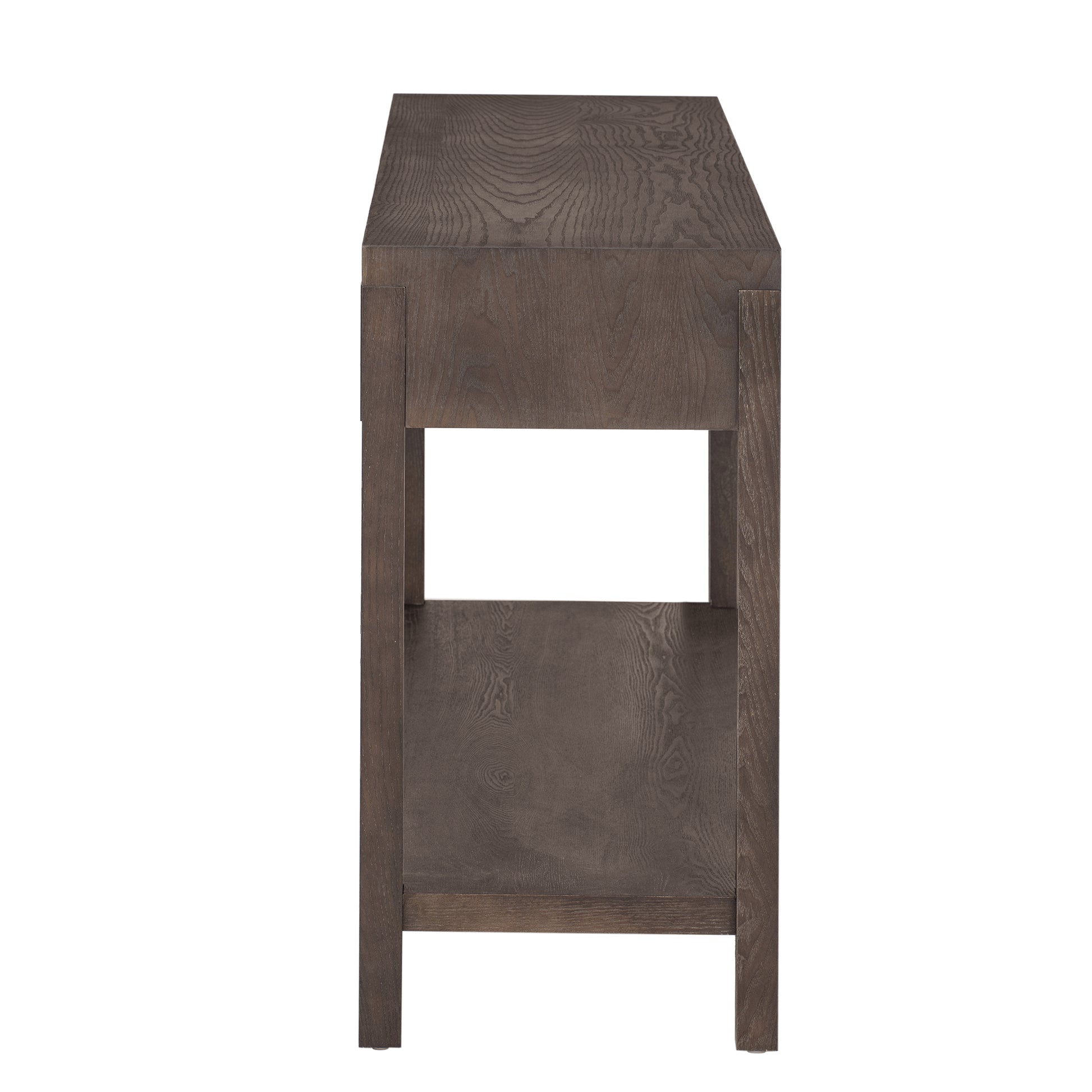 U_STYLE Ash Veneer Modern Style Console Table, Striped Design, Suitable for Entryway, Corridor, Foyer, Living Room, Study